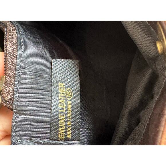 Vintage G.H. Bass Dark Brown Genuine Leather Tote Bohemian Cottagecore - Picture 8 of 16